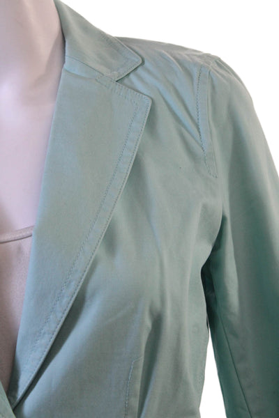 J Crew Womens Light Blue 100% Cotton Collared Button Blazer Long Sleeve Size XS