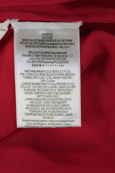 BCBGMAXAZRIA Womens Red V-Neck Sleeveless Tank 100% Polyester Size XS