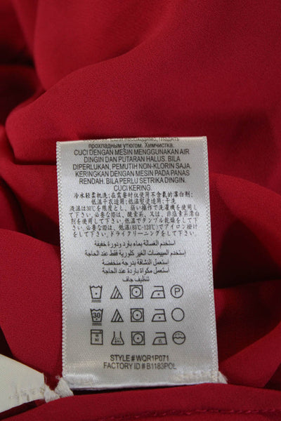 BCBGMAXAZRIA Womens Red V-Neck Sleeveless Tank 100% Polyester Size XS