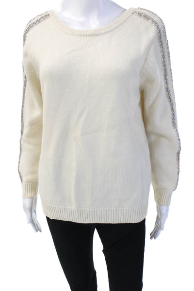 Ba&Sh Women Beige 90% Wool 10% Cashmere Pullover V-Neck Long Sleeve Size 6