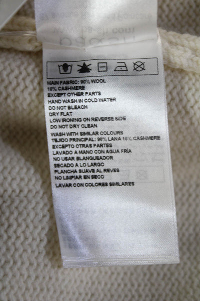 Ba&Sh Women Beige 90% Wool 10% Cashmere Pullover V-Neck Long Sleeve Size 6