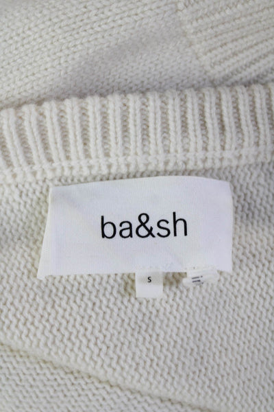 Ba&Sh Women Beige 90% Wool 10% Cashmere Pullover V-Neck Long Sleeve Size 6