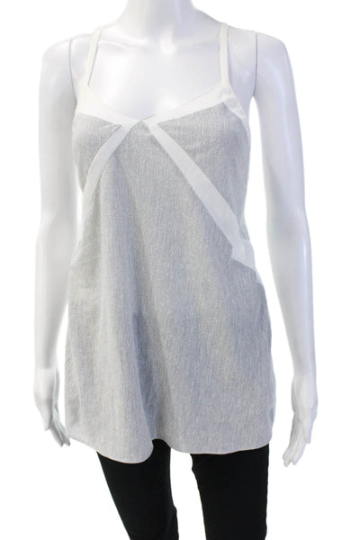 Zara Women Gray Striped Camisole Bohemian Sleeveless Size S