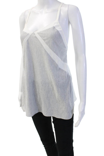 Zara Women Gray Striped Camisole Bohemian Sleeveless Size S