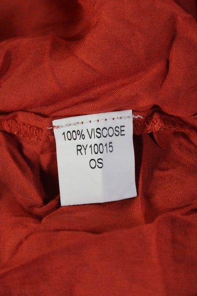 Elan, Womens Kimono Blouse Orange 3/4 Sleeve Viscose Bohemian Size S