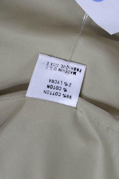 Theory Women Beige Cotton Blend Blazer Button Collared Long Sleeve Size 6