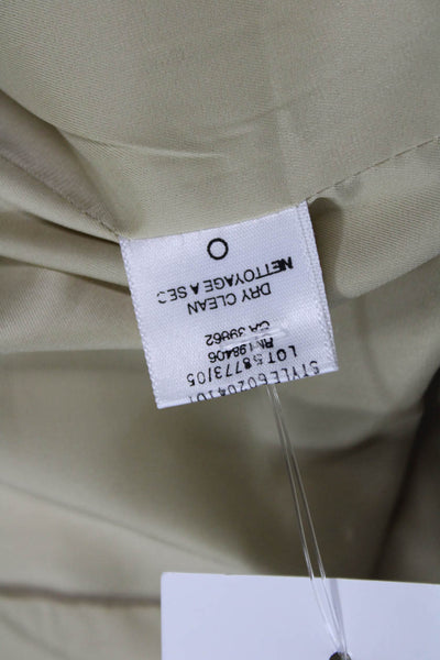 Theory Women Beige Cotton Blend Blazer Button Collared Long Sleeve Size 6