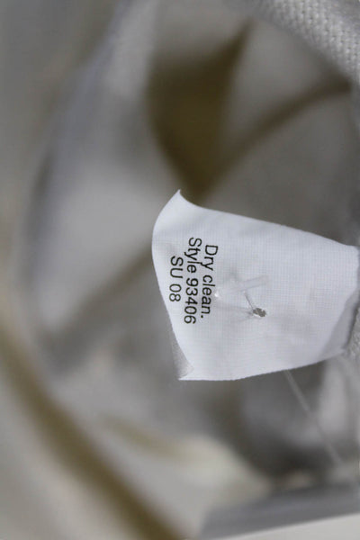 J Crew Womens Linen Blazer White Collared Button Long Sleeve Size 2