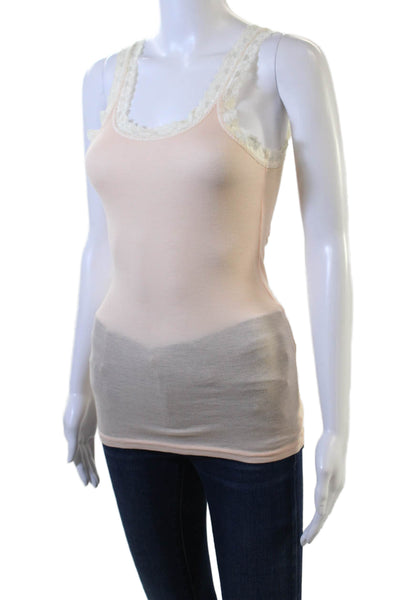 Michael Stars Women Tank White Scoop Neck Sleeveless Cotton Modal Size One Size