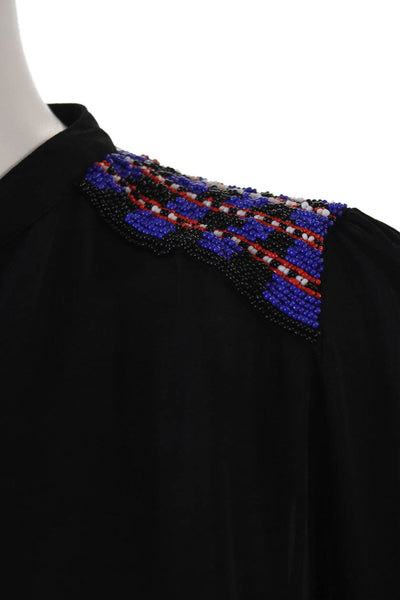 Joes Women Maternity Button-Up Blouse Black Aztec Long Sleeve Size S