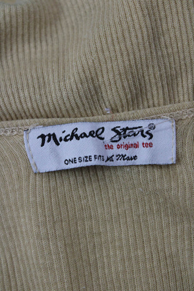 Michael Stars Women Basic Sleeveless Tank Beige Round Neck Size One Size