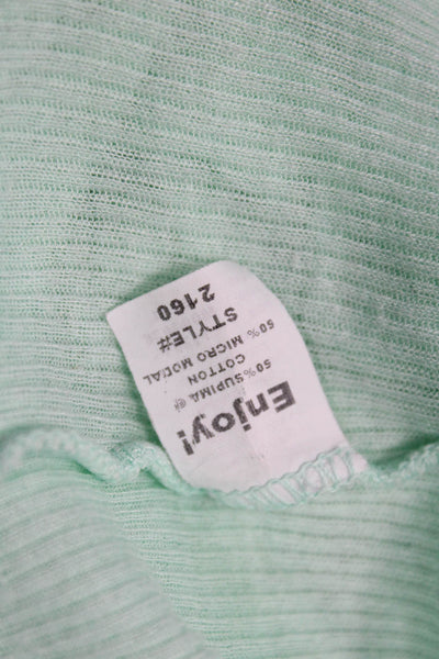 Michael Stars Women Sleeveless Linen Tank Round Neck Green 90s Size One Size