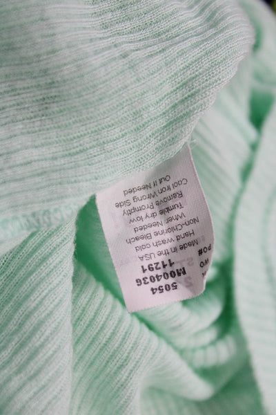 Michael Stars Women Sleeveless Linen Tank Round Neck Green 90s Size One Size