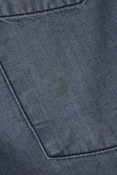 No Nationality Mens Long Sleeve Collared Button-Down Shirt Blue Size L
