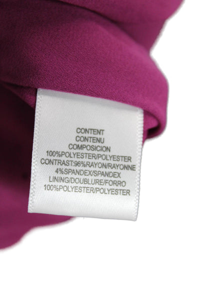 Wayf Women V-Neck Purple Blouse 3/4 Sleeve Polyester Size L