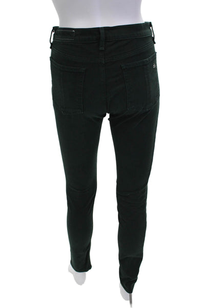 Rag & Bone Jean Womens Skinny Jeans Green Mid Rise Button Size 28