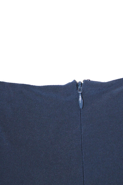 Adrianna Papell Women Fit & Flare Tank Dress Dark Blue Zip Round Neck Size 6