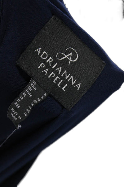 Adrianna Papell Women Fit & Flare Tank Dress Dark Blue Zip Round Neck Size 6