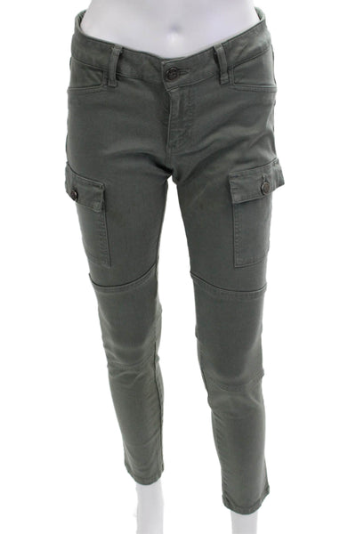 DL1961 Womens Ankle Cargo Pants Dark Gray Button Size 28