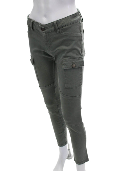 DL1961 Womens Ankle Cargo Pants Dark Gray Button Size 28