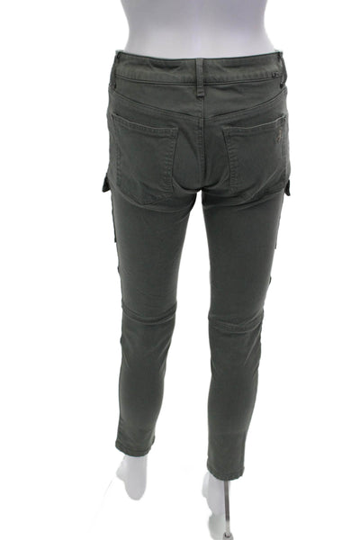 DL1961 Womens Ankle Cargo Pants Dark Gray Button Size 28