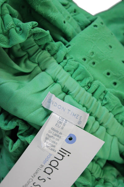 London Times Women Shift Dress Green High Neck Sleeveless Size S