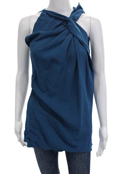 RM Women Tunic Tank Blue Sleeveless Tie Size 6