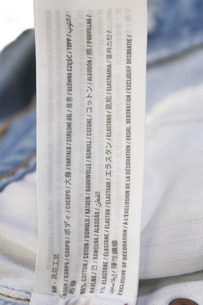 Abercrombie & Fitch Women Light Blue Cotton Mini Straight Pencil Skirt Size 24