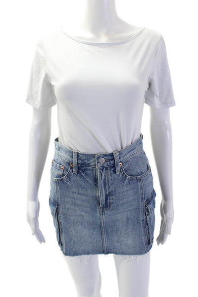 Pistola Women Cargo Mini Skirt Blue Size 24