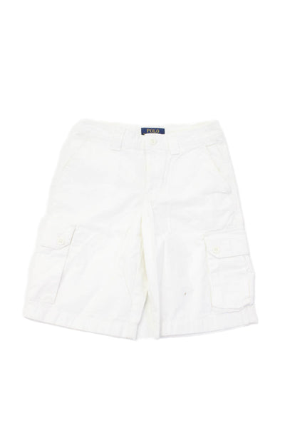 Polo Ralph Lauren Boys Cotton Zippered Cargo Shorts White Size 10