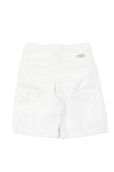 Polo Ralph Lauren Boys Cotton Zippered Cargo Shorts White Size 10