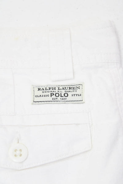 Polo Ralph Lauren Boys Cotton Zippered Cargo Shorts White Size 10