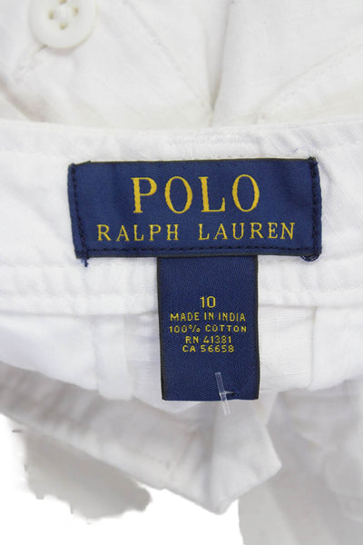 Polo Ralph Lauren Boys Cotton Zippered Cargo Shorts White Size 10