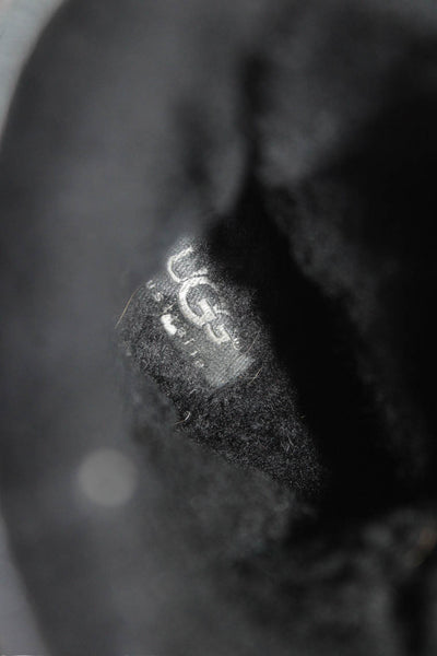 Ugg Womens Leather Pull-On Comfort Boots Black Size 8.5