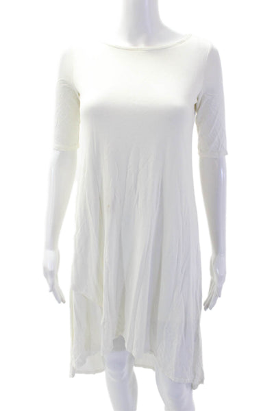 Three Dots, Womens Shift T-Shirt Dress White Viscose Spandex Size XS