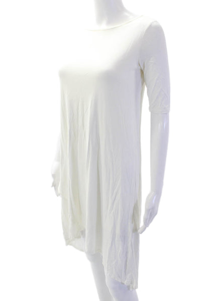 Three Dots, Womens Shift T-Shirt Dress White Viscose Spandex Size XS