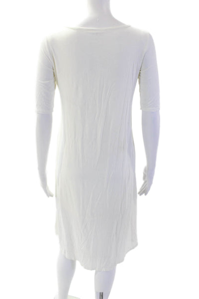 Three Dots, Womens Shift T-Shirt Dress White Viscose Spandex Size XS