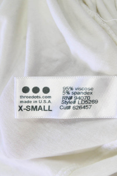 Three Dots, Womens Shift T-Shirt Dress White Viscose Spandex Size XS