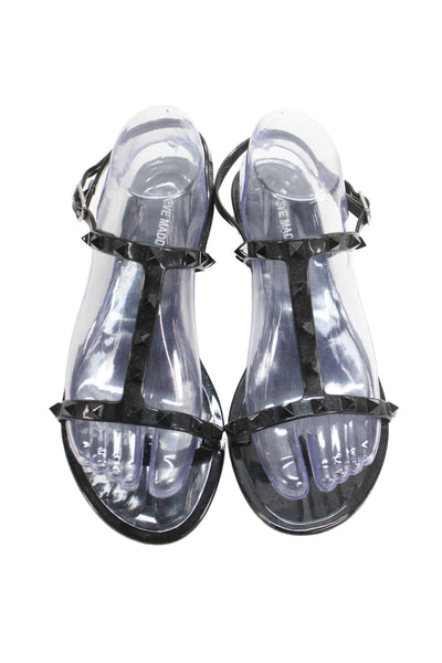 Steve Madden Womens Studded Slingback Jelly Sandals Black Size 38 8
