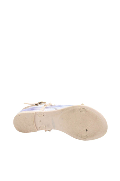 Steve Madden Womens Studded Slingback Jelly Sandals Beige Size 38 8