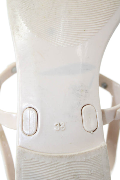 Steve Madden Womens Studded Slingback Jelly Sandals Beige Size 38 8