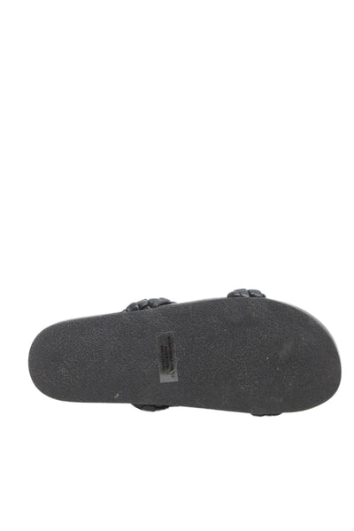 DV Dolce Vita Womens Braided Strap Slide On Sandals Black Size 7.5