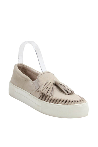 Vince Camuto Womens Slip On Low Top Sneakers Beige Size 7.5