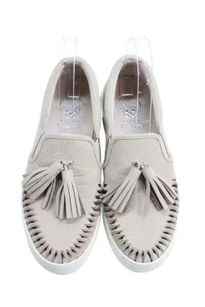 Vince Camuto Womens Slip On Low Top Sneakers Beige Size 7.5