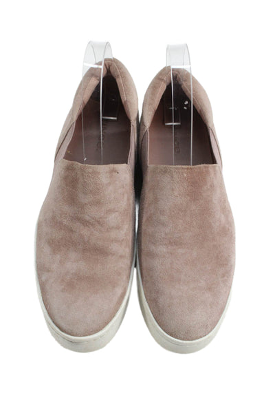 Vince Womens Suede Round Toe Slip On Low Top Platform Sneakers Pink Size 7.5
