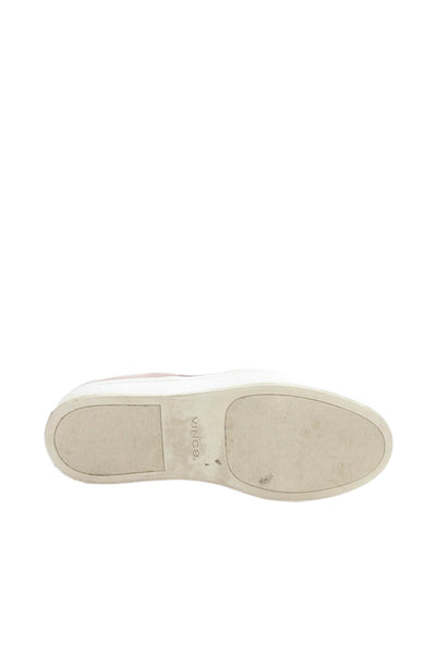 Vince Womens Suede Round Toe Slip On Low Top Platform Sneakers Pink Size 7.5