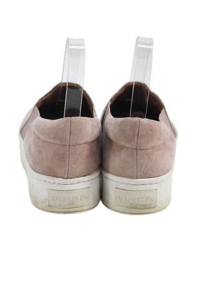 Vince Womens Suede Round Toe Slip On Low Top Platform Sneakers Pink Size 7.5