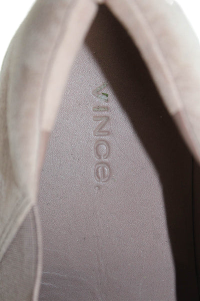 Vince Womens Suede Round Toe Slip On Low Top Platform Sneakers Pink Size 7.5