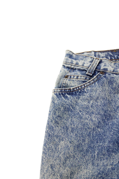 Riley Women Straight Jeans High Rise Blue Button 100% Cotton Size 24