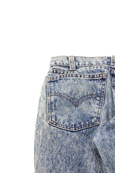 Riley Women Straight Jeans High Rise Blue Button 100% Cotton Size 24